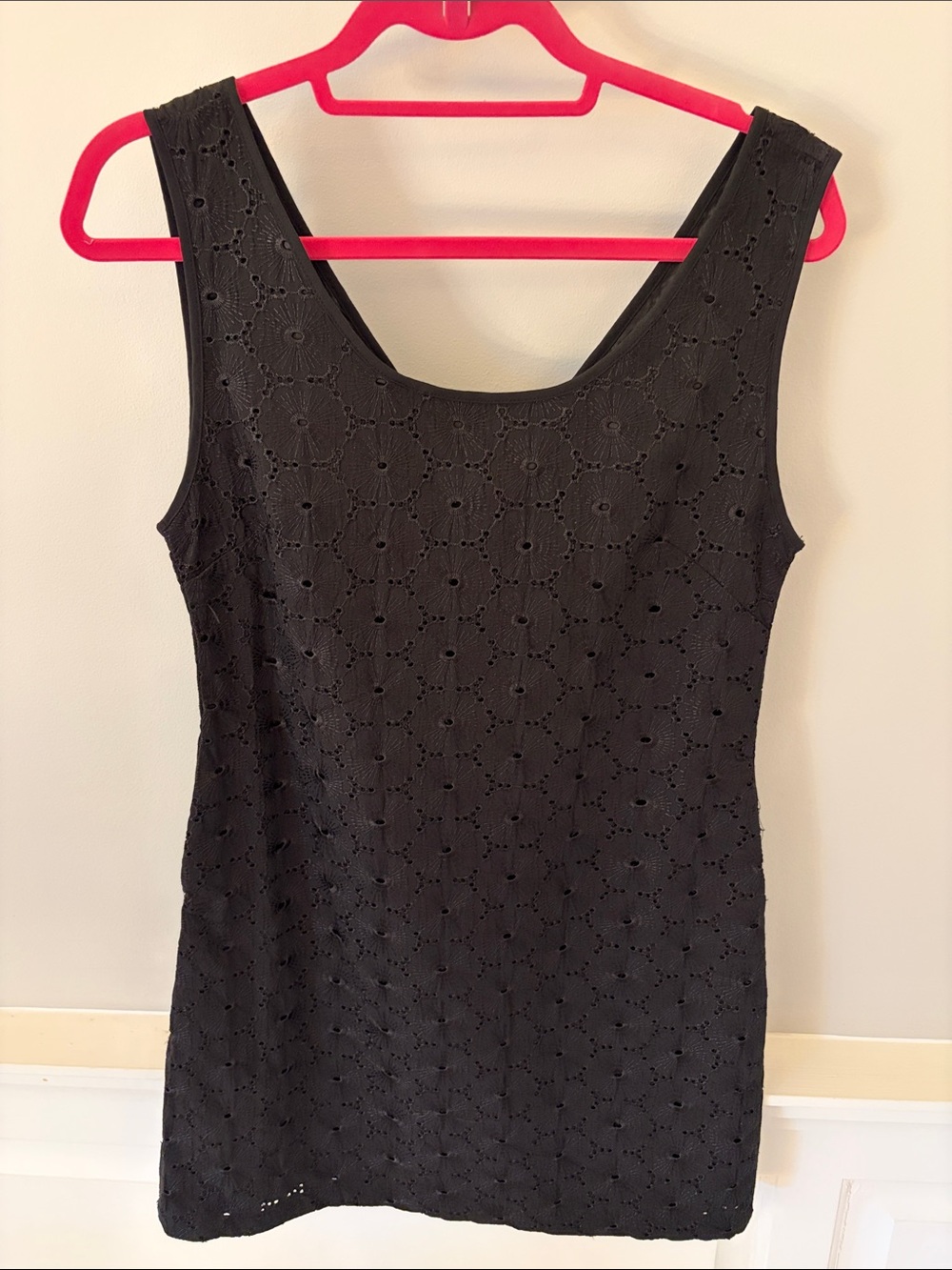 Tulle Black Eyelet Scoop Neck Dress